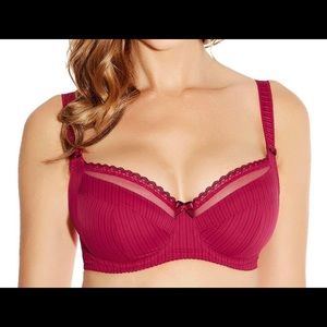 Red Pinstripe Fantasie Lois Bra, 32J US/32GG UK